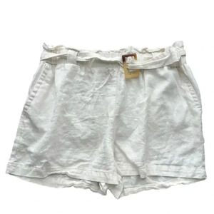 Sapphire Red Linen Blend Shorts